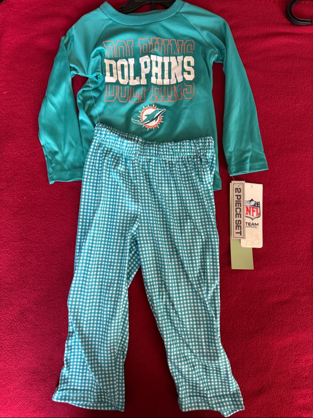 Kids Teal Pajama Set - Official NFL Dolphins Team Sleepwear